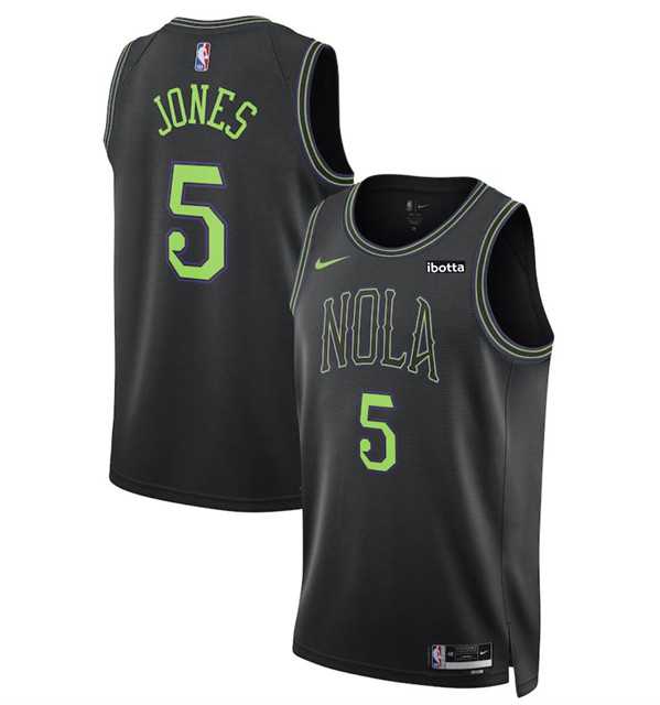 Men%27s New Orleans Pelicans #5 Herbert Jones Black 2023-24 City Edition Stitched Basketball Jersey Dzhi->minnesota timberwolves->NBA Jersey